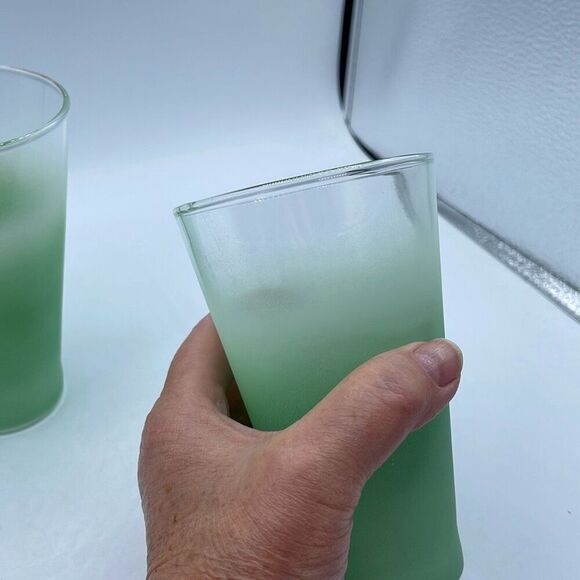 Two Blendo frosted green glasses. - Picture 7 of 9